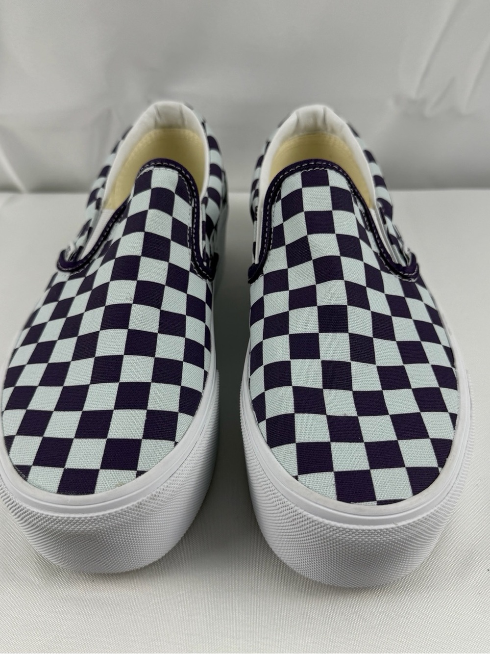 Vans Classic Slip-On Platform Checkerboard Women’s 8.5 Purple Mint EU 39